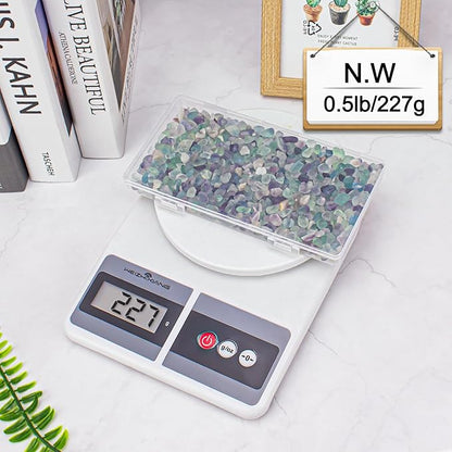 0.5 Lb/230g Fluorite Crystal Chips Stones Decorative Crystal Pebbles, Irregular Shaped Natural Quartz Stones Aquarium Gravel Rocks for Vases Filler, Garden and Fish Tank Decoration