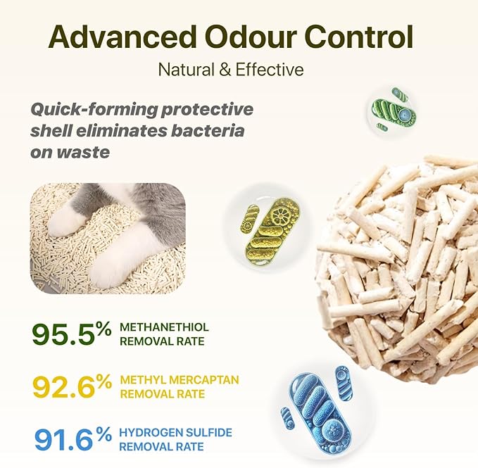 Tofu Cat Litter Natural Clumping Tofu Cat Litter, Fast Clumping and Easily Scoop-able 5.5lb/88oz 5 Scents - Watermelon, 6 Pack