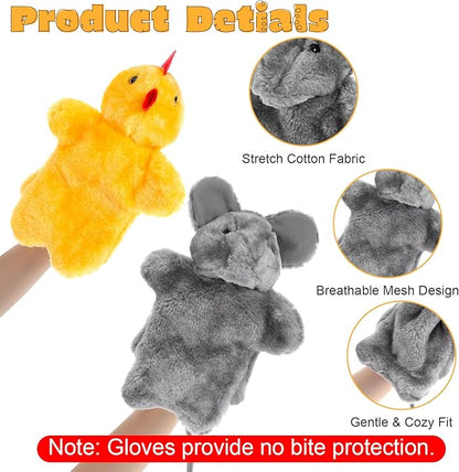 2 Pcs Cat Wrestling Glove, Mouse Chicken Puppet Glove Interactive Cat Toys, Soft Cats Wrestling Toy Puppet for Kitten Playing, Training, and Exercise (Gray, Yellow)