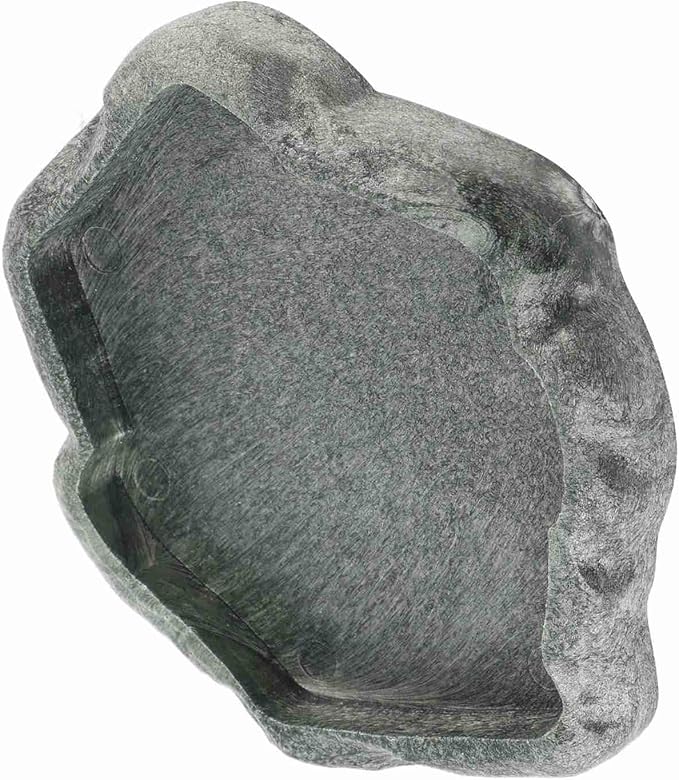 Reptile Water Dish Bowl, Resin Food Bowl Dish, Dark Green Firm Water Dish for Reptile Tank for Tortoise Lizard Pets Feeding Accessories, 1Pcs (S)