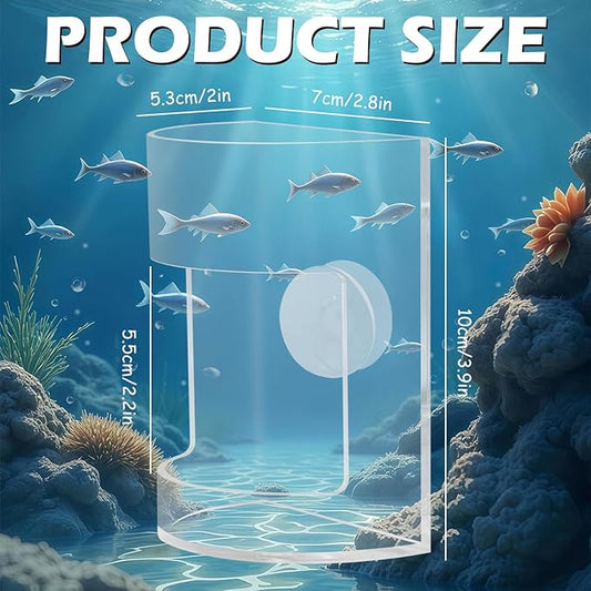 New Fish Tank Feed Tray with Suction Cup, Tank Divider Supplies, Feeding Tube Supplies Breeder Box for Aquarium, Round Aquariums & Fish Bowls Accessories