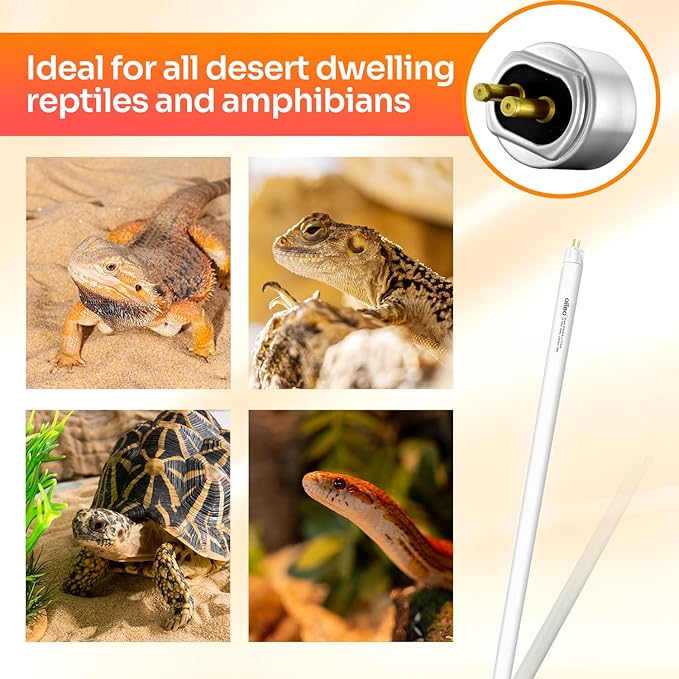 Oiibo T5 HO 10.0 UVB Lamp Bulb 34" L 39 Watts, Reptile UVB Lamp Tube for Bearded Dragon