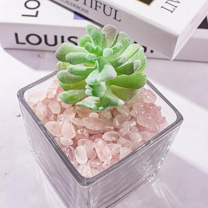 0.88 Lb Rose Quartz Crushed Stones Crystal Chips Bulk, Natural Gemstones Healing Reiki Crystals Mini Quartz Pebbles Irregular Shaped Decorative Vase Fillers Aquarium Gravel Rocks