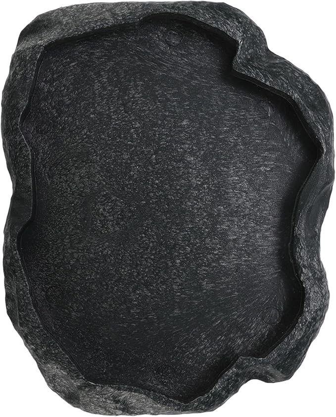 Reptile Water Dish Bowl, Resin Food Bowl Dish, Dark Green Firm Water Dish for Reptile Tank for Tortoise Lizard Pets Feeding Accessories, 1Pcs (M)