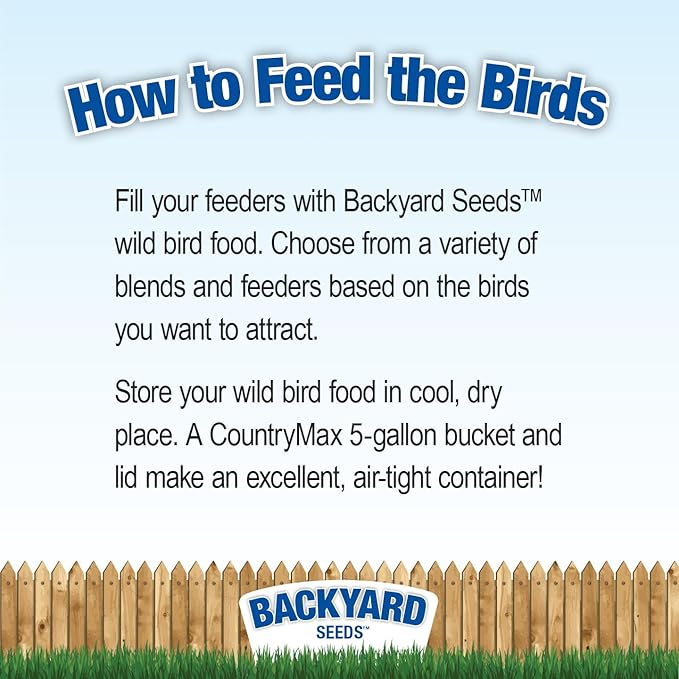 Backyard Seeds Premium Blend Bird Seed to Attract Songbirds - Wild Bird Food Mix with Black Oil Sunflower (7 Pounds)