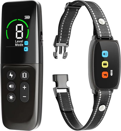 Dog Training Collar Shock Collars for Dogs with Remote 2600 Ft Remote Control Range 4 Modes Beep Vibration Shock Built-in Bright Led Light Rechargeable Waterproof (Full Dark, for Small Dog)