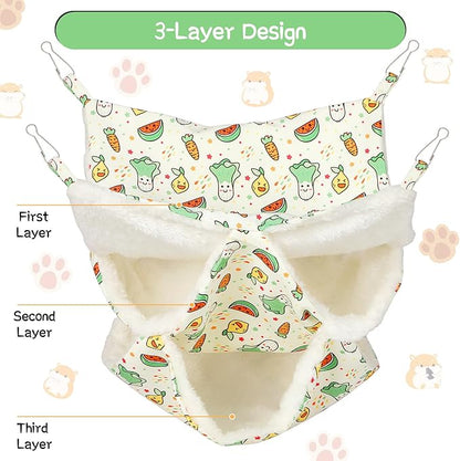2 Pack 3 Tier Ferret Hammock, Guinea Pig Hammock Ferret Hanging Hammock Guinea Pig Accessories for Small Animals, Guinea Pig, Ferret, Kitten, Squirrel, Chinchilla, Parrot