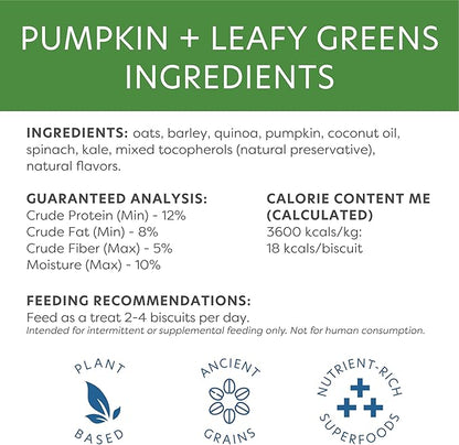 Body and Soul PB+A Berry Blend & P+LG Natural Crunchy Baked Dog Treats 10oz Multi (2 Pack Pumpkin + Leafy Greens)