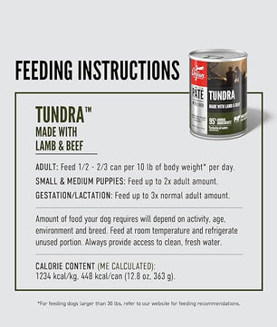 ORIJEN Pate Wet Dog Food Tundra Recipe with Liver 12.8oz Cans (12 Count)