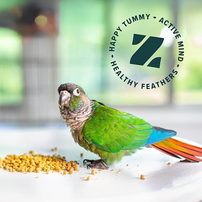 ZuPreem Natural Bird Food, Bird Feed Pellets for Parrot, Conure, Caique, African Grey, Eclectus, Small Cockatoo, ZuPreem Core Nutrition, Made in USA, Added Vitamins, Parrot Food, (M/L, 10 lb Bag)