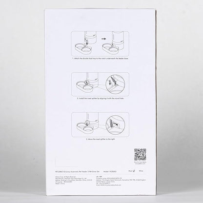 PETLIBRO Pet Food Splitter with Stainless Steel Bowls, Automatic Cat Feeder Bowls for Two Cats or Dogs, Suitable for PETLIBRO Automatic Cat Feeder PLAF005, PLAF006, PLAF103, PLAF203, White