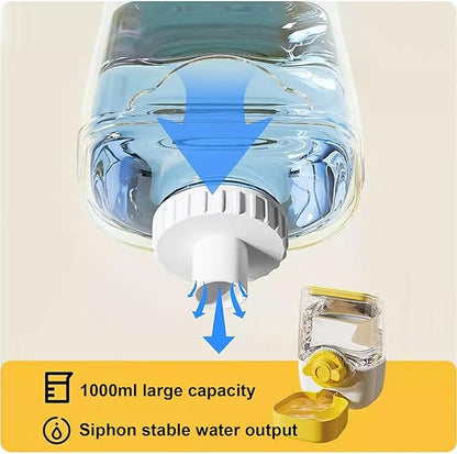 35oz Rabbit Water Bottle, Pet Hanging Automatic Water Dispenser for Small Animal Ferret Guinea Pig Chinchilla Dog Cat (Cage Grid Spacing 1.1''-2.1'') (Green)