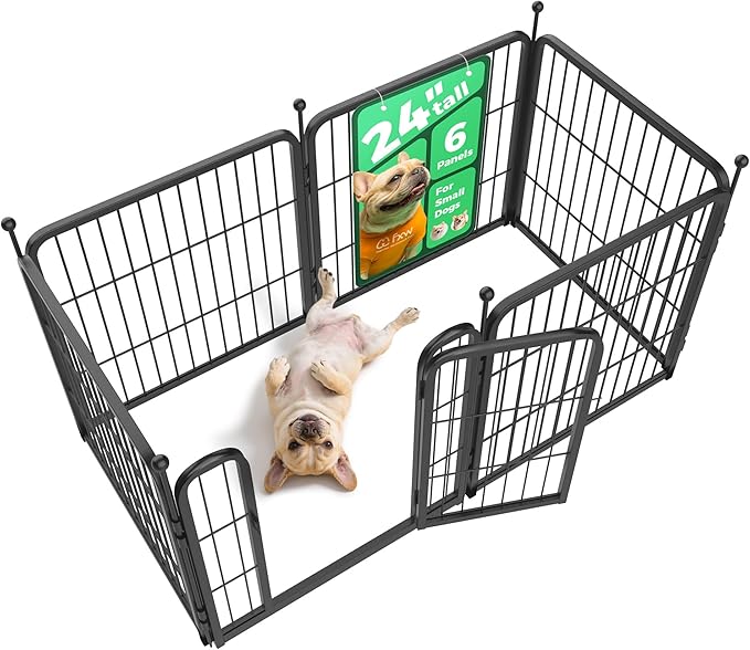 FXW Rollick Unleashed Dog Playpen for Indoor, Yard, RV Camping, 24 inch 6 Panels for Small and Puppy Dogs│Patented