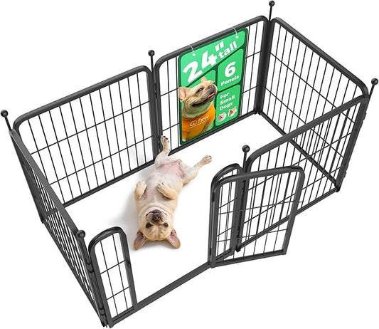 FXW Rollick Unleashed Dog Playpen for Indoor, Yard, RV Camping, 24 inch 6 Panels for Small and Puppy Dogs│Patented