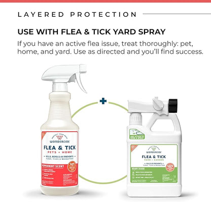 Wondercide - Flea, Tick & Mosquito Spray for Dogs, Cats, and Home - Flea and Tick Killer, Control, Prevention, Treatment - with Natural Essential Oils - Pet and Family Safe - Peppermint 32 oz