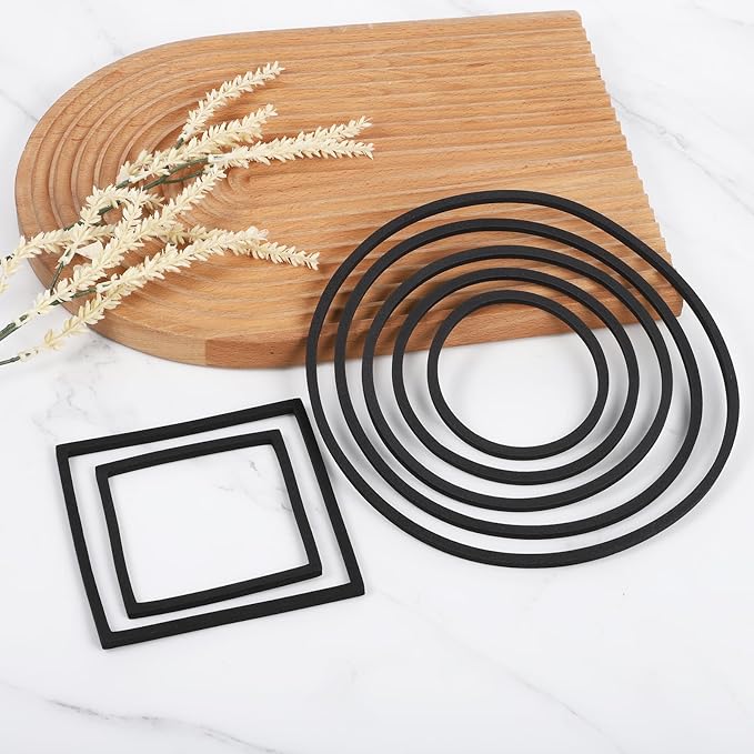 Bewudy 10PCS Fish Feeding Rings Sets, Aquarium Floating Plant Corral Fish Tank Feeding Circle Aquarium Feed Circle Round Feeder Ring Square Floating Plant Ring for Intercepts Float Plants(Black)