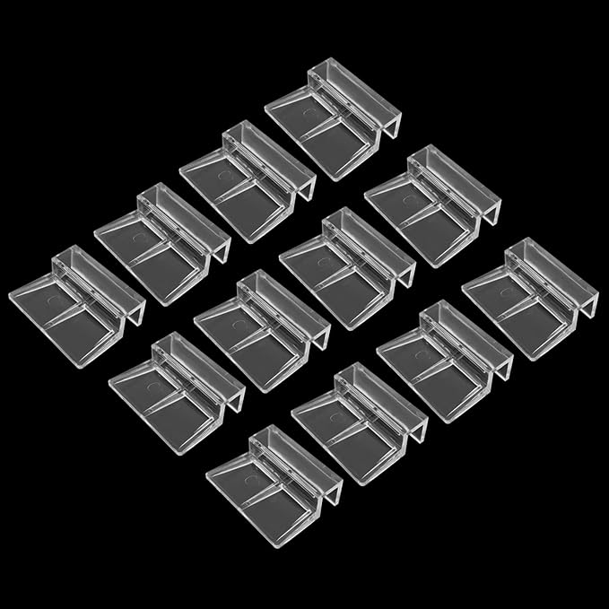 12 Pack Aquarium Lid Clips DIY Aquarium Lid Holder Clear Acrylic Fish Tank Support 10MM Aquarium Glass Holder(10MM)