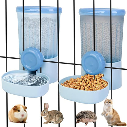35oz Rabbit Feeder Guinea Pig Water Bottle,Hanging Automatic Food Water Dispenser,Food Feeder for Ferret Guinea Pig Rabbit Cat Bunny Cage Accessories