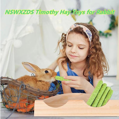 20PCS Rabbit Toys Bunny Chews Timothy Hay Stick Guinea Pig Food Hamster Toys for Teeth Grinding Rabbit Alfalfa Treat Rodent Molar Snack for Chinchilla Squirrel Gerbil Hedgehog Chipmunk