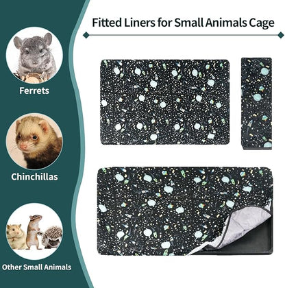 YKD Ferret Cage Liners for Ferret Nation & Critter Nation Cages, Waterproof Chinchilla Cage Accessories, Washable Bedding, for Ferrets, Chinchillas, Rats, Fancy Rat, Small Furry Pet (Single Unit Set)