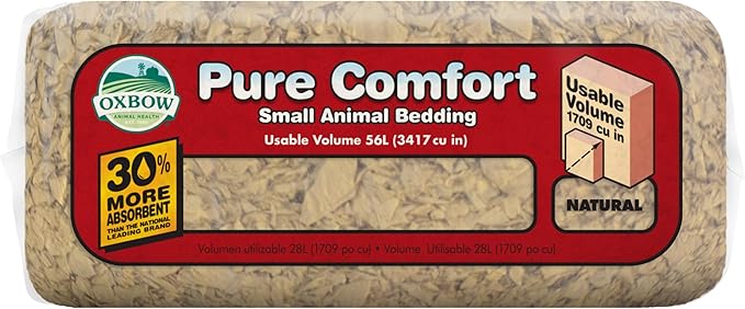 Oxbow Animal Health Pure Comfort Bedding, Rabbit, Hamster, & Guinea Pig Bedding, Bunny Supplies for Litter Box, Pet Safe, 99.9% Dust Free, Bunny Litter Box, Natural, 28 Liter Bag