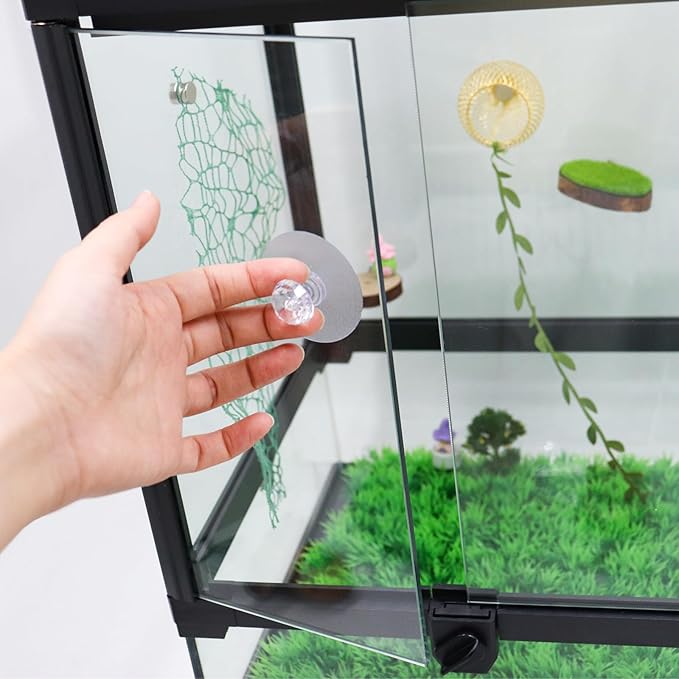 10 Pcs Aquarium Lid Handle, Acrylic Round Handles with Adhesive for Fish Tank Cover, Fish Tank Accessories, Aquarium Lid Handle Replacement