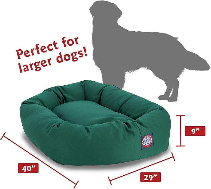 40 inch Green Bagel Dog Bed By Majestic Pet Products