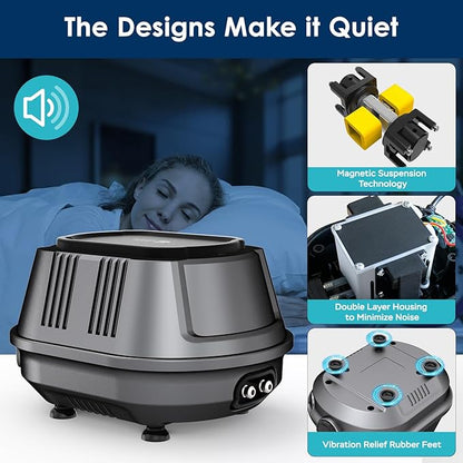 AquaMiracle Aquarium Air Pump Super Quiet Fish Tank Air Pump, Aquarium Bubbler Hydroponics Air Pump Oxygen Pump Pond Aerator