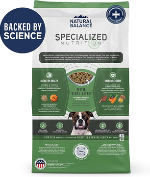 Natural Balance Specialized Nutrition Dry Dog Food with Lamb and Oatmeal for Dogs, Digestive & Immune Health Food, Natural Ingredients with Added Vitamins & Minerals - 3.5 lbs