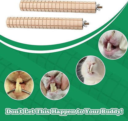 Guinea Pig Toys, 2 Pack Wooden Chew Toys for Small Animals, Rabbit Toys for Bunnies Boredom, Cage Accessories for Bunny, Guinea Pig, Hamster, Chinchilla, Rat and Other Small Animals