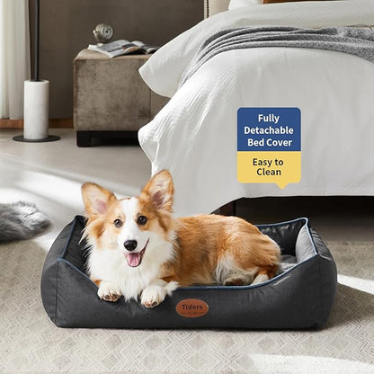 Orthopedic Dog Beds for Medium Dogs, Durable Egg Crate Foam Sofa Dog Bed wit Washable Removable Cover,Waterproof Lining,Pet Bed for Large Dogs (Dark Grey, 31.5" L x 25.2" W x 7" Th)