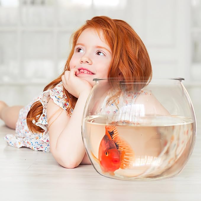 Balacoo Clear Fish Bowl: Plastic Vase Bowl Round Aquarium Terrarium Betta Fish Bowl Hydroponic Plants Holder Flower Vase