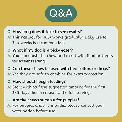 YOTANGO Flea and Tick Prevention for Dogs Chewable, 200 Soft Treats Natural Dog Flea and Tick Treatment Chewable, Oral Flea Supplement Chews, Skin & Coat Support for Dogs Puppies - All Breeds & Ages