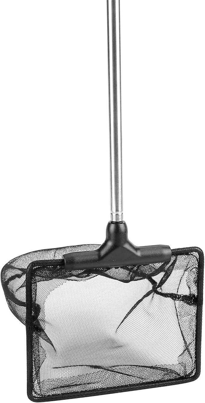 Aquarium Net with Extendable Stainless Steel Long Handle, Fine Mesh for Fish Tank