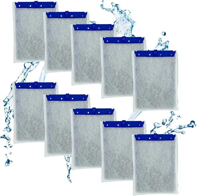 10 Pack Large Replacement Filter Cartridges for Tetra Whisper Bio-Bag Filters, Compatible with 20i,40i/IQ20,30,45,60/PF20,30,40,60 Filters and ReptoFilter Aquariums