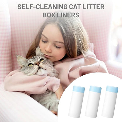 120pcs Cat Litter Bags for Litter Robot 4, Automatic Self Cleaning Cats Litter Box Waste Bags for Self-Cleaning Cat Box Multiple Cats Liners with Drawstring Pet Self Cleaning Waste Boxes Bags Liners