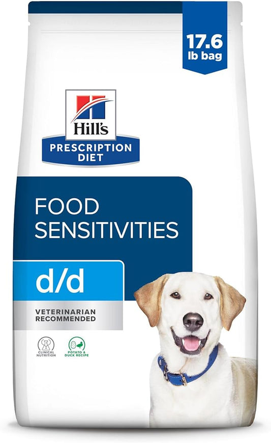 Hill's Prescription Diet d/d Food Sensitivities Potato & Duck Formula Dry Dog Food, Veterinary Diet, 17.6 lb. Bag