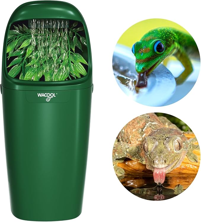 Wacool Reptile Water Dripper Chameleon Drinking Fountain Water Dispenser, Automatic Water Feeder for Bearded Dragon Gecko Lizard Frog Snake/Reptile Accessories