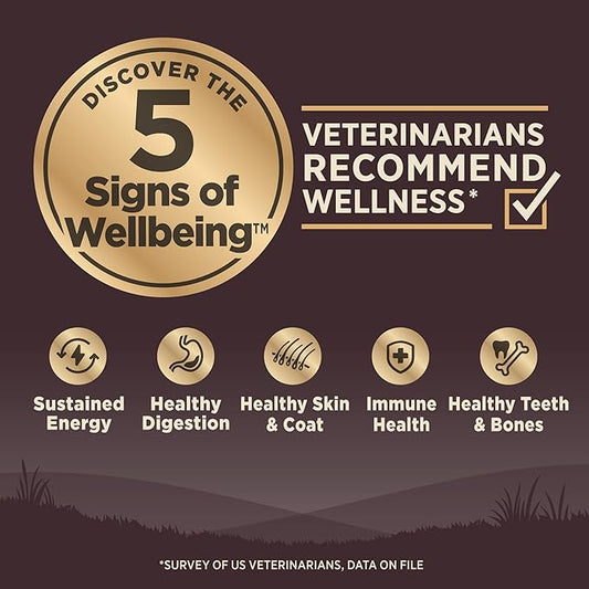 Wellness CORE Grain-Free High-Protein Dry Dog Food, Natural Ingredients, Made in USA with Real Meat, All Breeds, For Adult Dogs (Ocean Whitefish, Herring & Salmon, 26-Pound Bag)