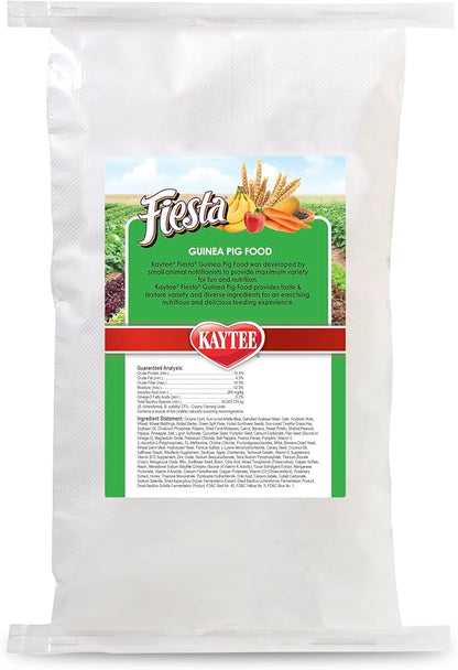 Kaytee Fiesta Guinea Pig Food, Nutritious and Fun Blend, Supports Dental Health and Digestion, 25 pounds