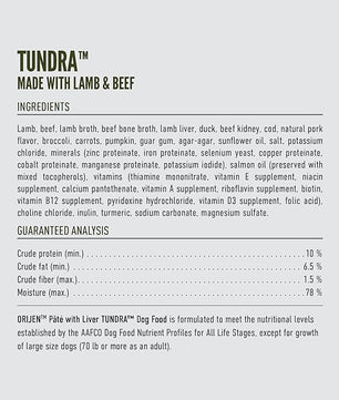 ORIJEN Pate Wet Dog Food Tundra Recipe with Liver 12.8oz Cans (12 Count)