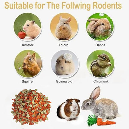 Rabbit Food - Carrot and Pea Flakes, Suitable Snacks for Rabbits, Chinchillas, Guinea Pigs, Hamsters and Other Small Herbivores (1.5 lb (Pack of 1))