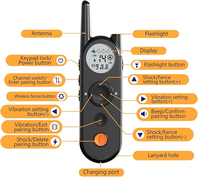 Wireless Dog Fence 3500FT Electric Fence and 6100FT Remote Training Collar, 185 Days Rechargeable Battery - IPX7 Waterproof Collar, Vibrate/Beep/Shock Modes for All Dogs.…