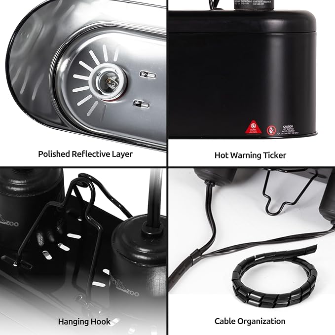 REPTI ZOO Dual Reptile Light Fixture with Dimming Thermostat and Timer, Deep Dome Lamp Fixture with Independent Reptile Dimming Thermostat Heat Bulb Temperature Controller and Timing Function