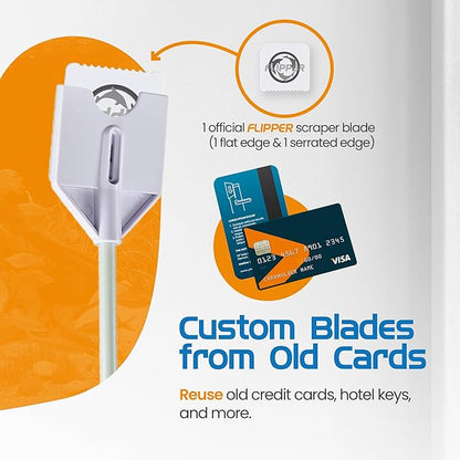 FL!PPER Flipper Platinum Aquarium Algae Scraper | Glass & Acrylic Tank Cleaner with Serrated Blade for Efficient Aquarium Maintenance (12” Nano)