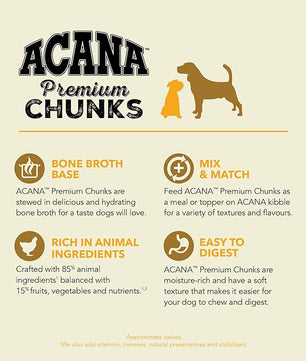 ACANA Premium Chunks in Bone Broth Grain-free Wet Dog Food Poultry Recipe 12.8oz Cans (12 Count)