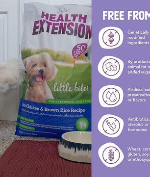 Health Extension Little Bites LITE Dry Dog Food, Chicken & Brown Rice for Small Breeds, Supports Healthy Weight, Digestion, Coat & Joint Health with Probiotics & Superfoods, 4 lb Bag (Pack of 2)