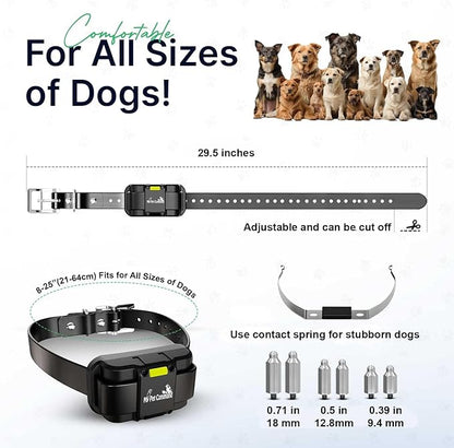 My Pet Command Long Range Dog Training Collar with Remote 1 Mile/5280 Ft Safe Shock, Vibrate, Tone collar with Flashing Beacon Lights Rechargeable Waterproof Dog collar with remote add Up to 2 Collars