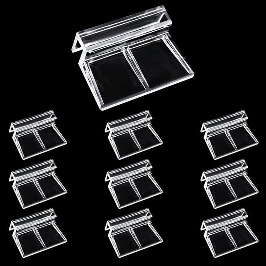 10Pcs Acrylic Aquarium Cover Clips, 6mm Clear Fish Tank Lid Holder for Rimless Aquarium Top Cover, Lids Hood Support Holder Glass Fish Tank Top Clip