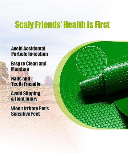 Bearded Dragon Tank Accessories, Reptile Substrate Floor, Leopard Gecko Tank Liner Mat for 40 Gallon, 20 Gallon, 50 Gallon,75 Gallon Lizard Tank, Green